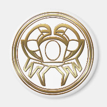 Brass and Copper Cancer Fridge Magnets