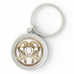 Brass and Copper Cancer Zodiac Astrology Keychain