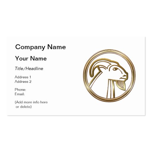 Brass and Copper Capricorn Zodiac Astrology Business Card Templates (front side)