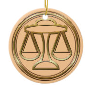 Brass and Copper Libra ornament