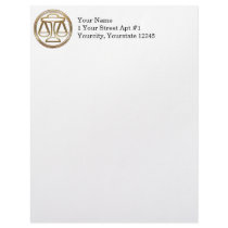 Brass and Copper Libra Zodiac Astrology Letterhead Design