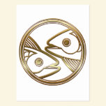 Brass and Copper Pisces Zodiac Astrology postcards