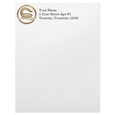 Brass and Copper Scorpio Zodiac Astrology Custom Letterhead by brianadragon