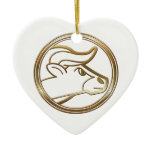 Brass and Copper Taurus Zodiac Astrology Christmas Ornaments