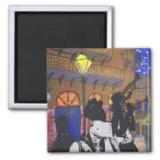 Brass Band At Pirates Alley 2 Inch Square Magnet