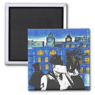 Brass Band, New Orleans 2 Inch Square Magnet