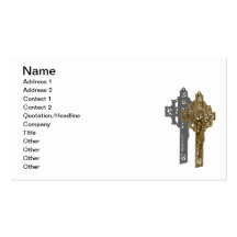 Brass Crucifix Business Card Template
