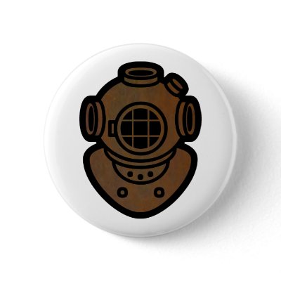 Brass Diving Helmet Pins by ColorMeHappy