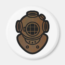 Brass Diving Helmet Fridge Magnets
