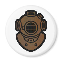 Brass Diving Helmet magnets by ColorMeHappy Brass Diving Helmet magnets