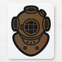 Brass Diving Helmet Mouse Mats