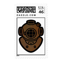 Brass Diving Helmet Stamp