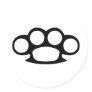 Brass Knuckle Duster Round Sticker