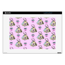 Brass knuckles and cherries Pattern. Decals For Laptops