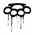 Brass Knuckles Dripping Blood Black and White Tee t-shirts