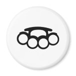 Brass knuckles refrigerator magnet