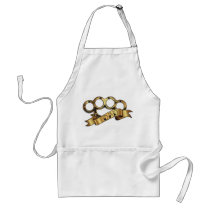 Brass Knuckles Tattoo DAD Banner Apron aprons