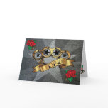 Brass Knuckles Tattoo DAD Greeting Card
