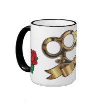 Brass Knuckles Tattoo DAD Mug mugs