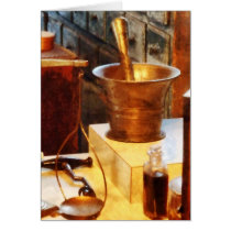 Brass Mortar and Pestle Greeting Card