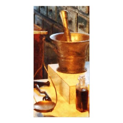 Brass Mortar and Pestle Photo Card by SusanSavad