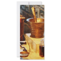 Brass Mortar and Pestle Custom Rack Cards