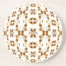 Brass Pierced Circuits Kaleidoscope Mandala Coasters