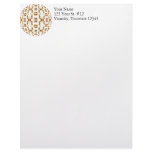Brass Pierced Circuits Kaleidoscope Mandala Letterhead