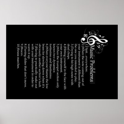Brass problems list poster by MusicProblems