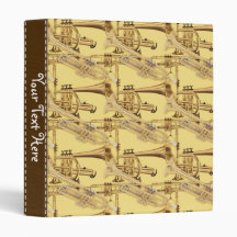 Brass Trumpet Pattern 3 Ring Binder