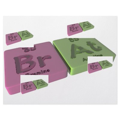 Brat as Br Bromine and At astatine Personalized Letterhead by ChemicalWords
