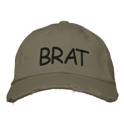 Brat Distressed Basebal Cap Embroidered Hat by audrart