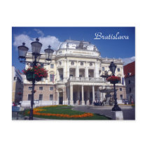 bratislava theatre blue postcard