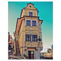 Bratislava yellow building flyer design