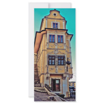 Bratislava yellow building rack cards
