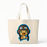 Brave cute teddy bear pilot bag