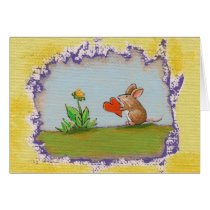 Brave Little Guy - romantic mouse rat heart CUSTOM cards