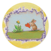 Brave Little Guy - romantic mouse rat heart flower stickers