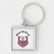 Brave Pink Owl Keychain