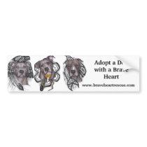 BraveHeart Pit Bull Rescue Bumper Sticker bumper stickers by merryjo BraveHeart Pit Bull Rescue Bumper Sticker bumper stickers