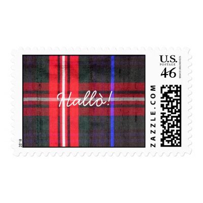 Braveheart Scottish Tartan Hello! Postage by WakadyWak