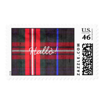 Braveheart Scottish Tartan Hello! Postage stamps