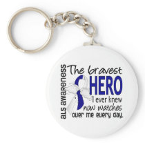 Bravest Hero I Ever Knew ALS Key Chain