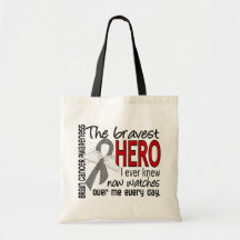 Bravest Hero I Ever Knew Brain Cancer Canvas Bags