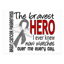 Bravest Hero I Ever Knew Brain Cancer Post Cards
