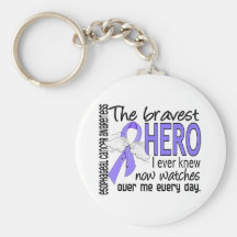 Bravest Hero I Ever Knew Esophageal Cancer Keychain