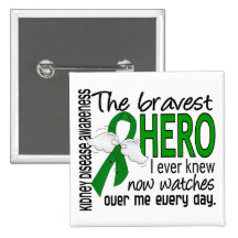 Bravest Hero I Ever Knew Kidney Disease Buttons