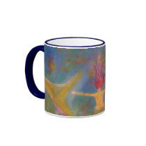 "Braving The Depths" Mermaid Art (Redhead) mugs