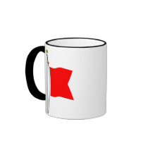 Bravo Carrying Dangerous Goods Signal Flag mugs by sailorpatp Bravo Carrying Dangerous Goods Signal Flag mugs