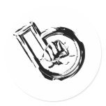 Brawlin Fist Black Round Stickers